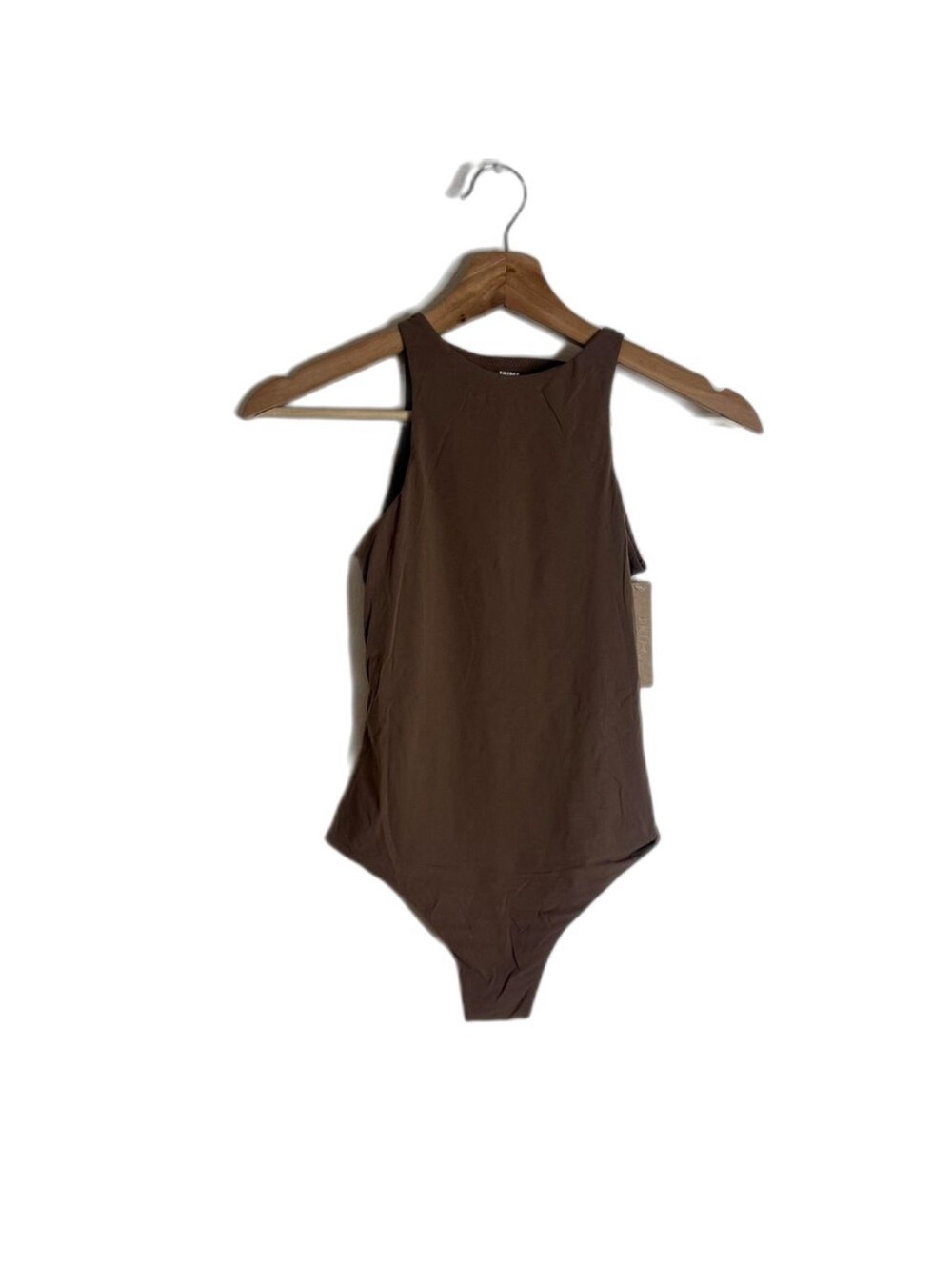 SKIMS Brown High-Neck Ribbed Bodysuit